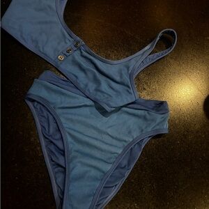 L*Space Kids Ribbed Blue Bodysuit